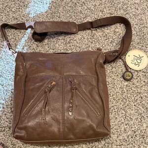 The Sak Iris Brown Leather Crossbody Bag
